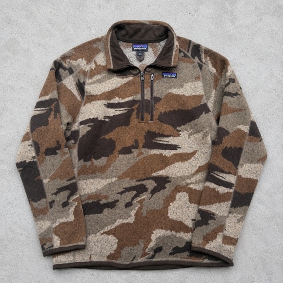 Patagonia Other - Patagonia Better Sweater 1/4 Zip Fleece Pullover Camo Brown Mens Medium